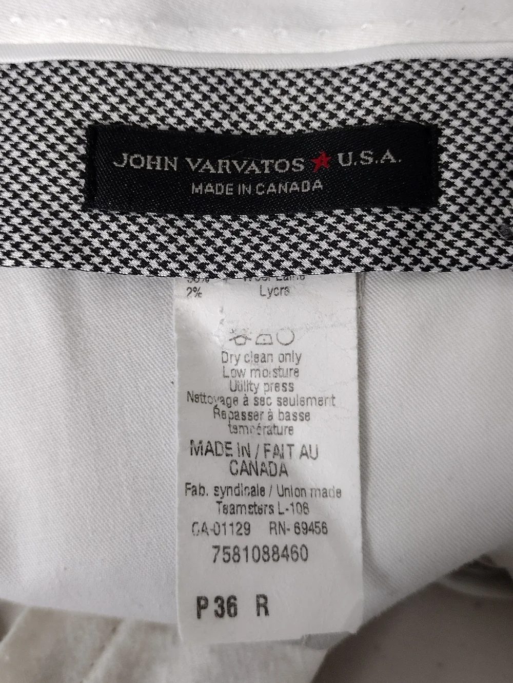 John Varvatos Wool Blend Neutral Tan Business Dress Pants Sz 36R